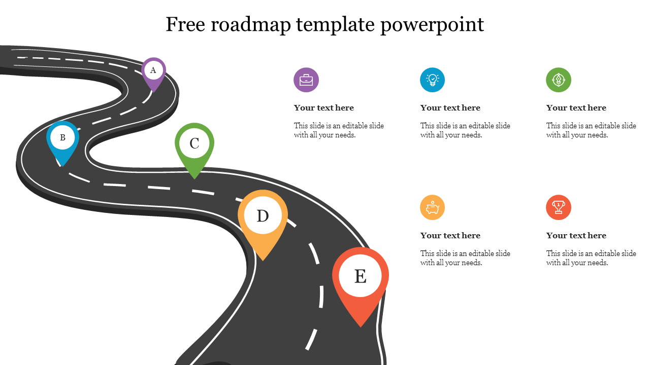 Free roadmap template powerpoint slilde